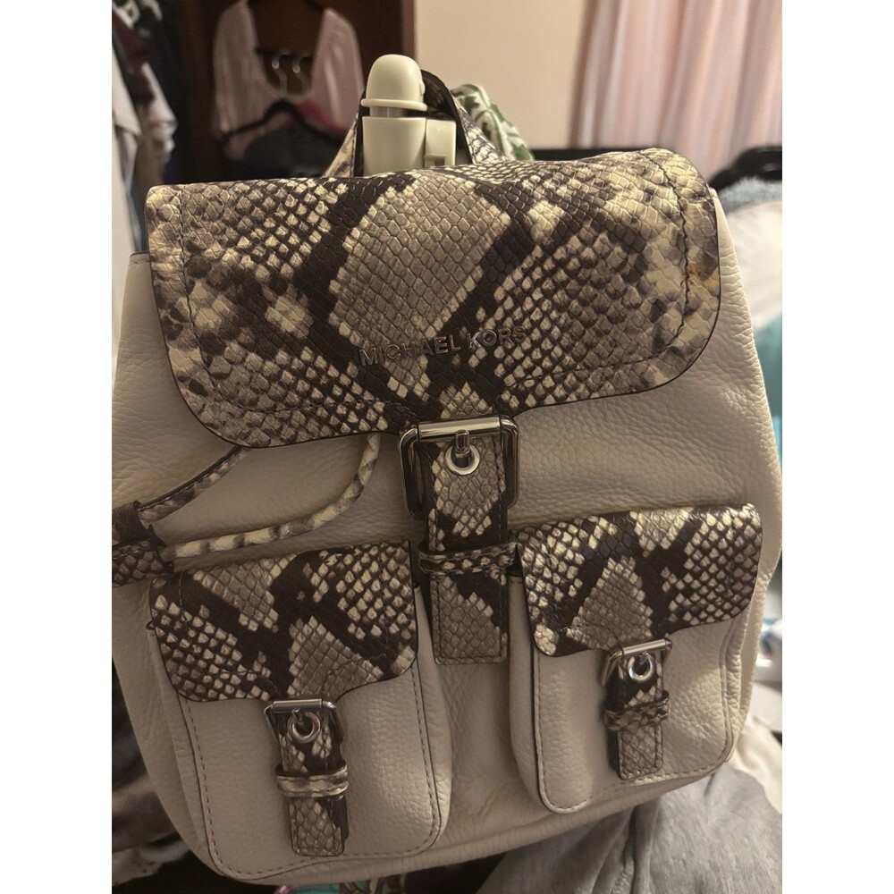 Michael Kors Susie Leather Snake Skin Women Backpack New With Tags .